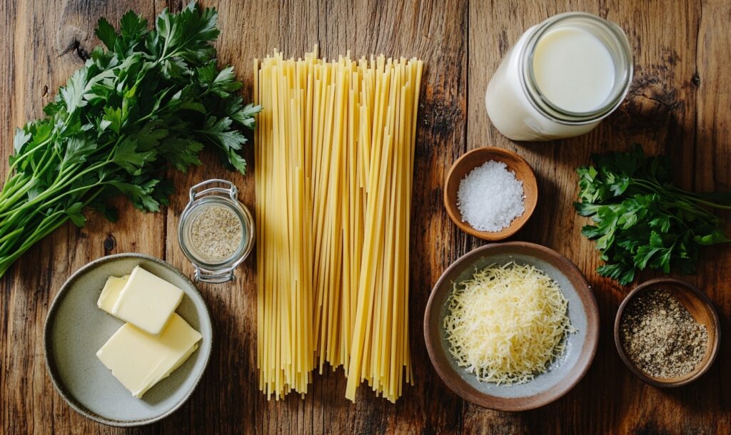 One Pot Creamy Garlic Pasta 3 Ingredients Of One Pot Creamy Garlic Pasta