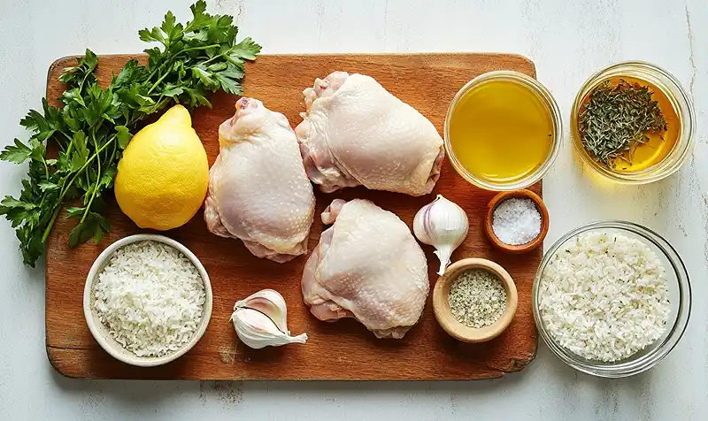 Slow Cooker Lemon Herb Chicken and Rice 3 Ingredients Of Slow Cooker Lemon Herb Chicken and Rice