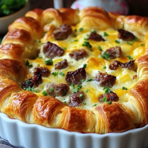 Overnight Croissant Breakfast Casserole 2 Overnight Croissant Breakfast Casserole