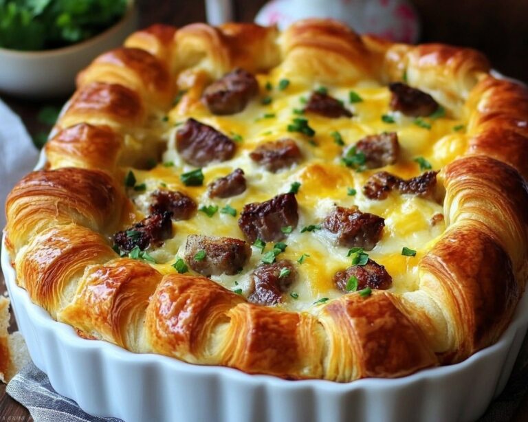 Overnight Croissant Breakfast Casserole