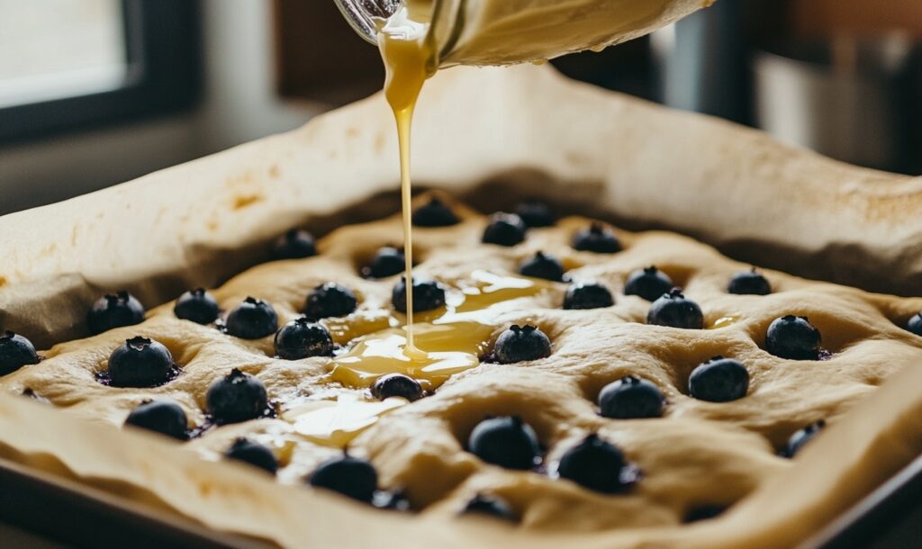 Sourdough Lemon Blueberry Focaccia Bread You'll Make Every Weekend 4 Preparing OF Sourdough Lemon Blueberry Focaccia Bread