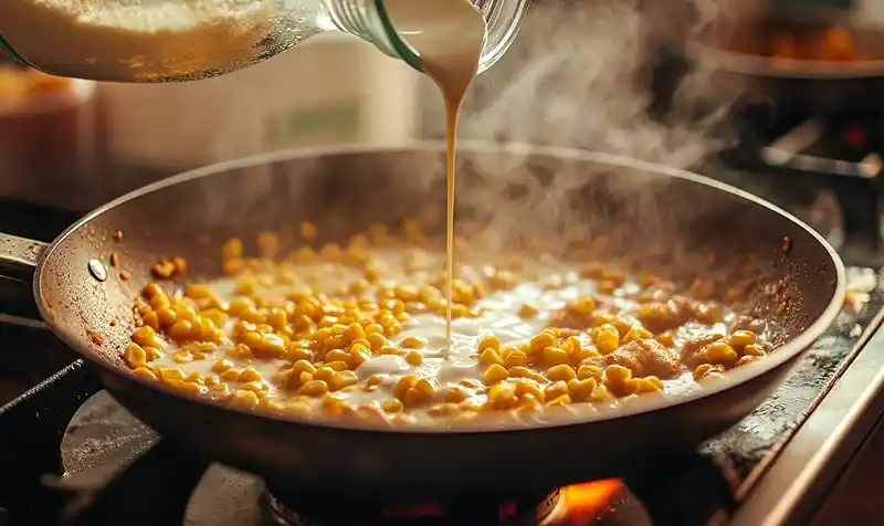 Creamy Chicken and Corn Pasta with Bacon (Ready in 30 Minutes!) 4 Preparing Of Creamy Chicken and Corn Pasta with Bacon