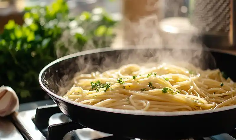 Preparing Of Easy Spaghetti Garlic Bread Bowls