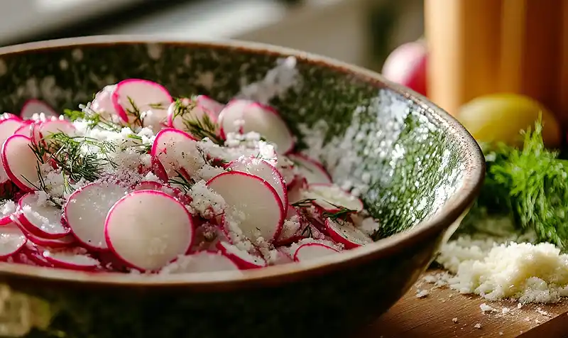 Preparing Of Gordon Ramsay Radish Salad Recipe