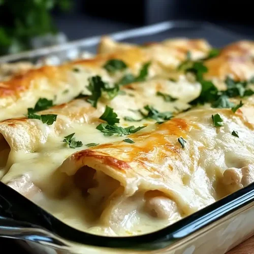 White Chicken Enchiladas with Creamy White Sauce 2 White Chicken Enchiladas with Creamy White Sauce