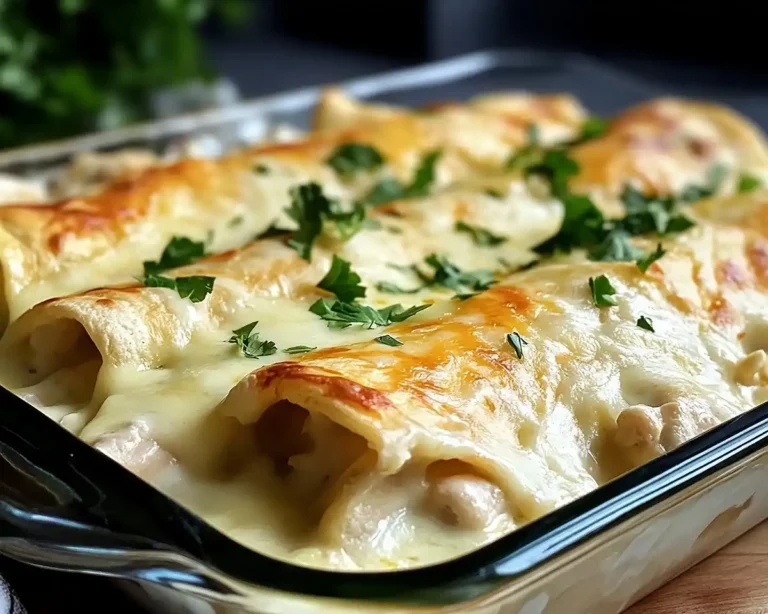 White Chicken Enchiladas with Creamy White Sauce