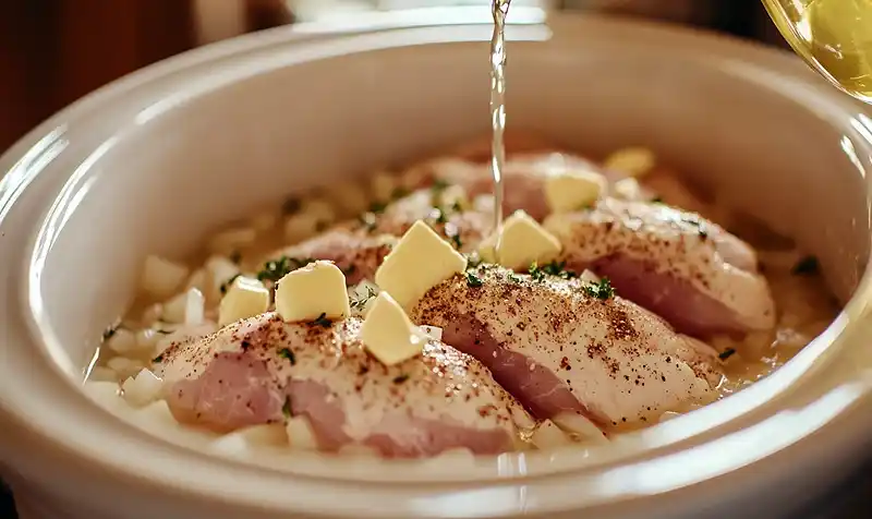 Crock Pot Mississippi Chicken That Practically Makes Itself 4 Preparing Of ChickenCrock Pot Mississippi Chicken