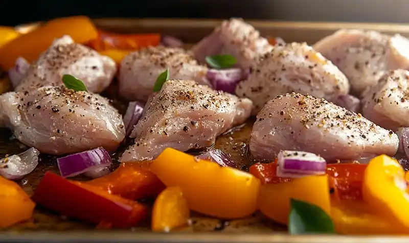 Preparing Of Easy Sheet Pan Cashew Chicken Recipe