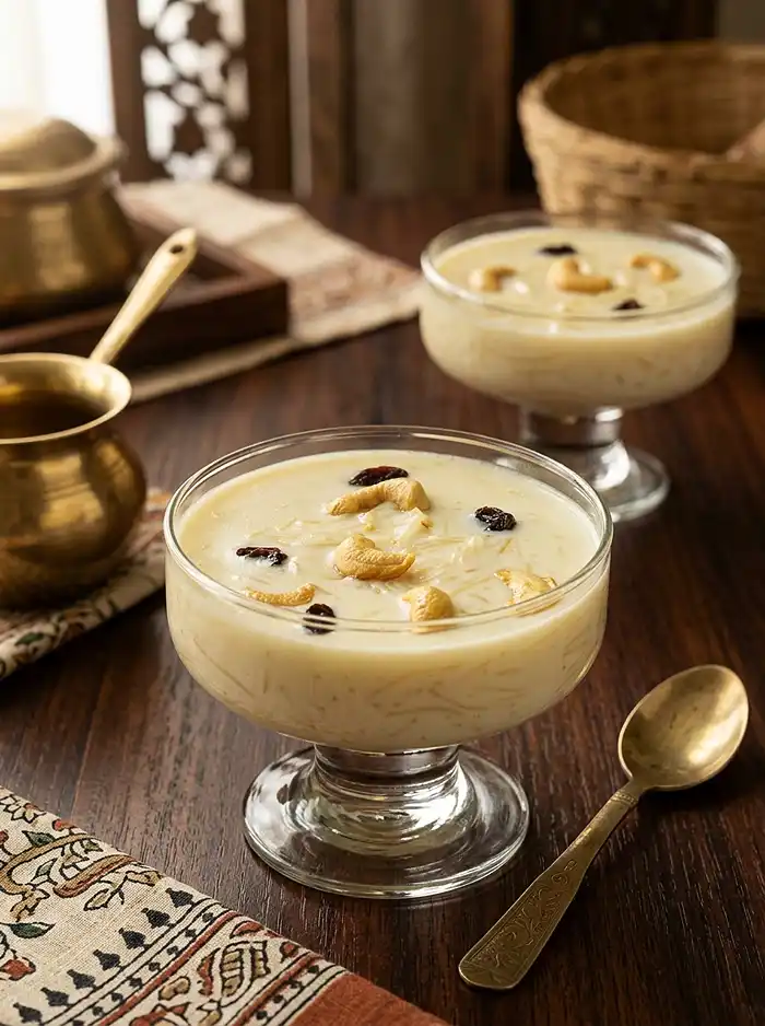 Final plated dish of semiya payasam recipe