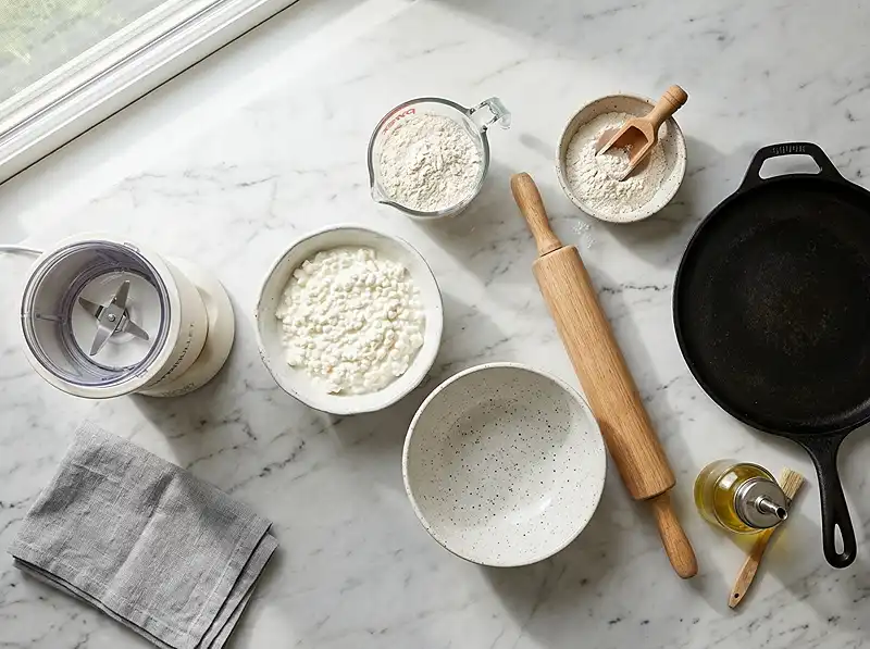 Main ingredients for cottage cheese tortilla wrap recipe​