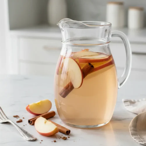 Beautiful plated apple cinnamon water recipe