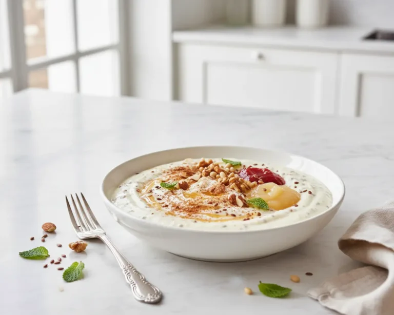 Beautiful plated budwig protocol breakfast recipe