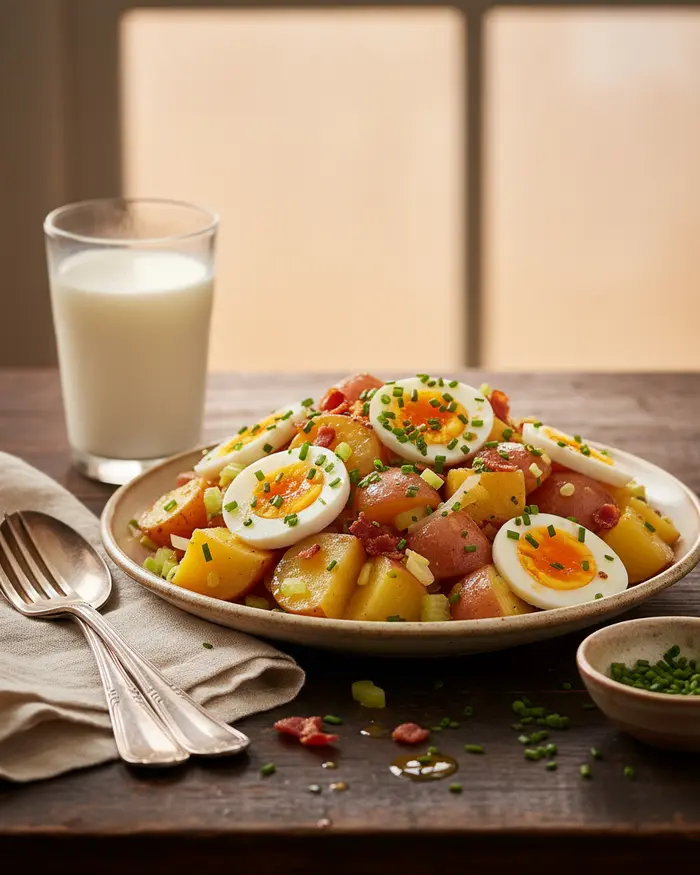 German Potato Salad Recipe with Egg Recipe 5 final plated dish