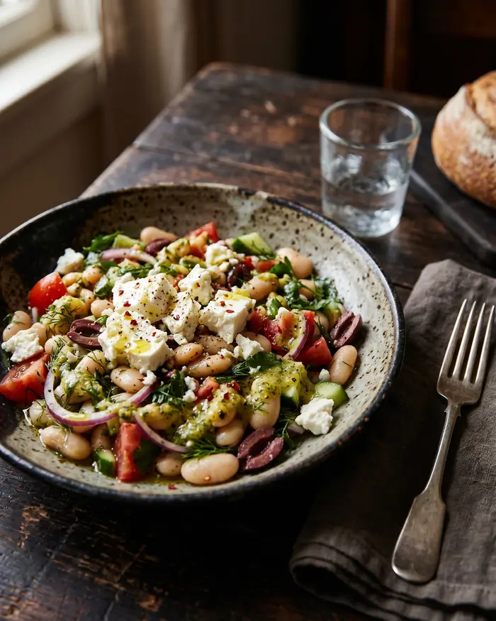 Best Greek Dense Bean Salad Recipe 5 final plated dish