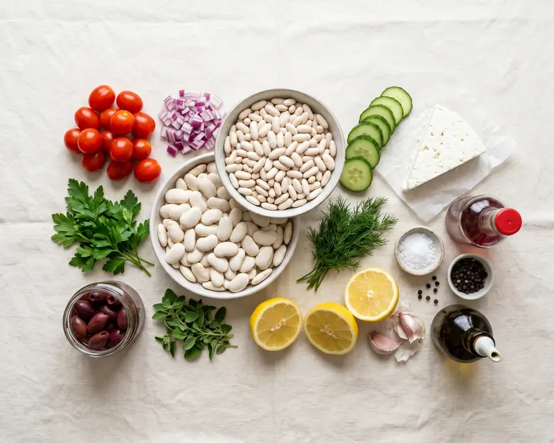 Best Greek Dense Bean Salad Recipe 3 ingredients