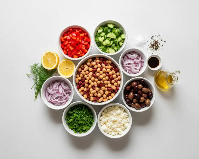 Mediterranean Dense Bean Salad Recipe 3 ingredients