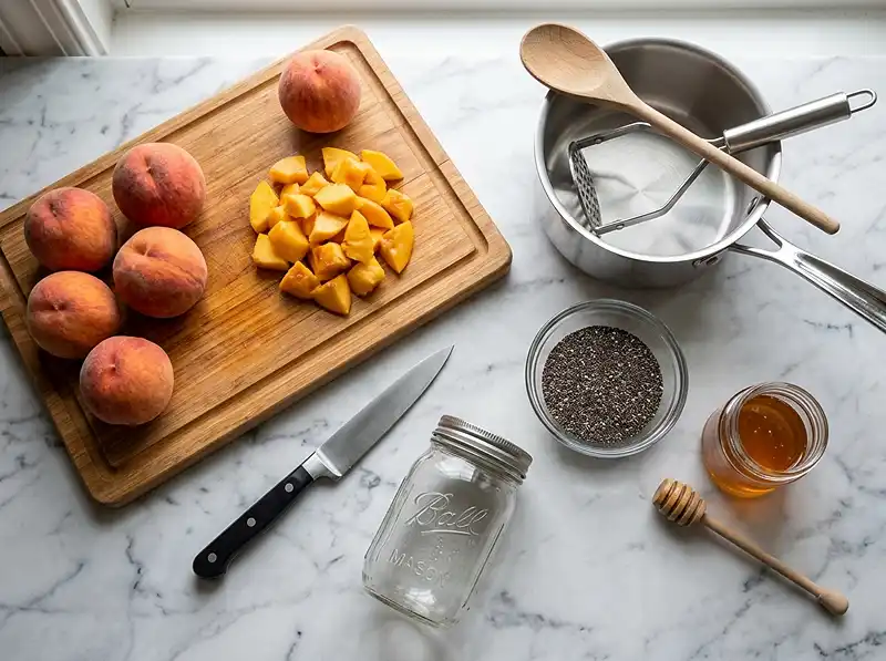 Peach Chia Seed Jam Recipe 3 peach chia seed jam Ingredients