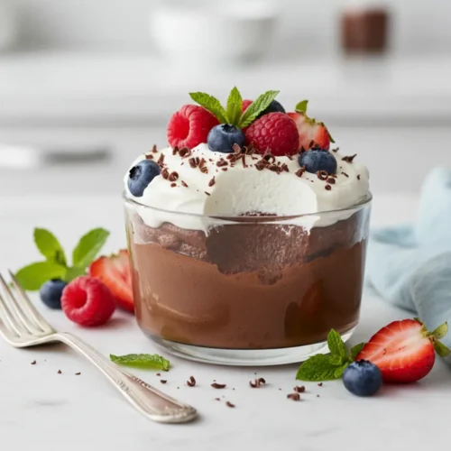Beautiful plated silken tofu mousse recipe