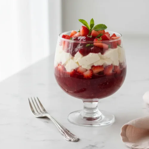 Beautiful plated strawberry taho