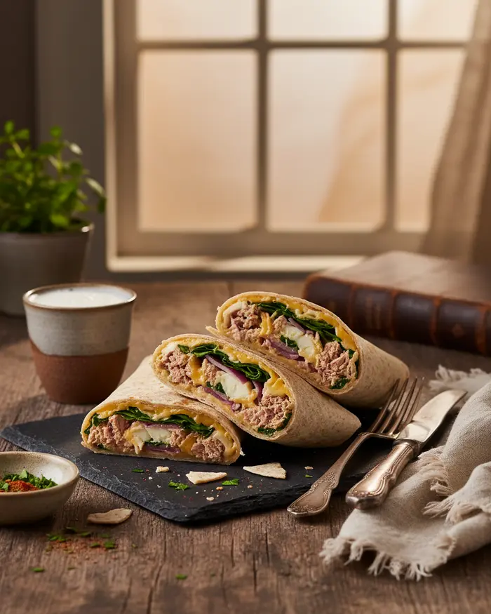 Tuna Melt Wrap Recipe in 10 Minutes 5 final plated dish