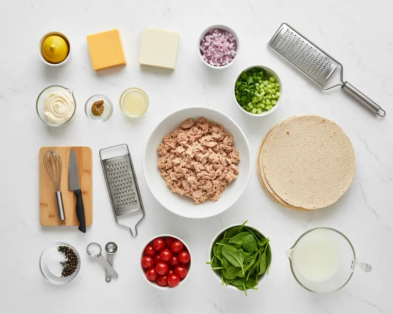 Tuna Melt Wrap Recipe in 10 Minutes 3 ingredients