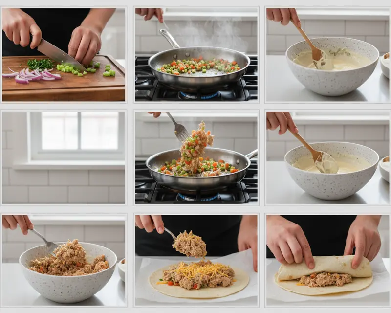 Tuna Melt Wrap Recipe in 10 Minutes 4 cooking process