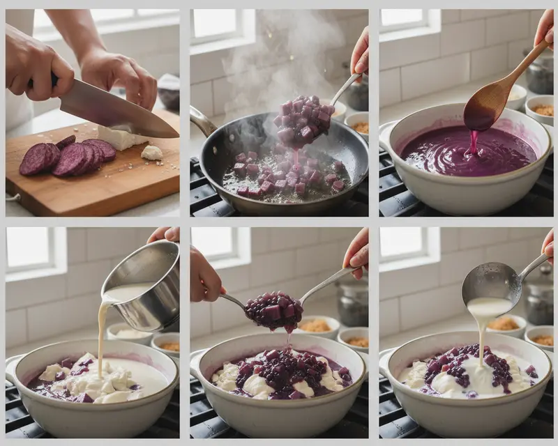 Ube Taho Recipe 4 cooking process