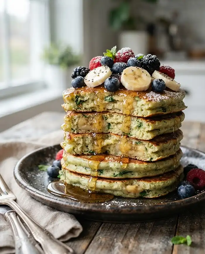 Fluffy Spinach Banana Cottage Cheese Pancakes 5 Fluffy Spinach Banana Cottage Cheese Pancakes Recipe