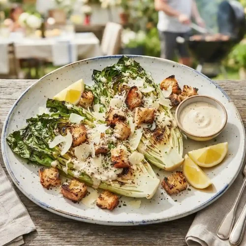 Grilled Caesar Wedge Salad with Parmesan Croutons 2 Grilled Caesar Wedge Salad