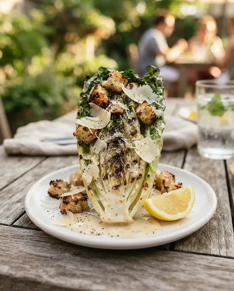 Grilled Caesar Wedge Salad with Parmesan Croutons 5 Grilled Caesar Wedge Salad Recipe