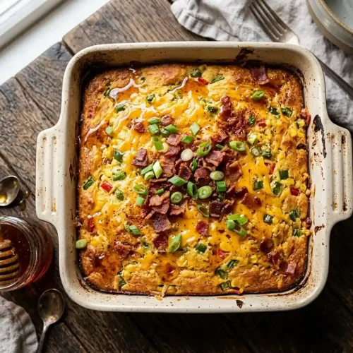 Hot Honey Jalapeño Cornbread Pudding