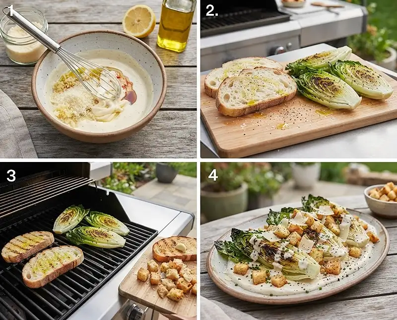 Grilled Caesar Wedge Salad with Parmesan Croutons 4 How to Make Grilled Caesar Wedge Salad
