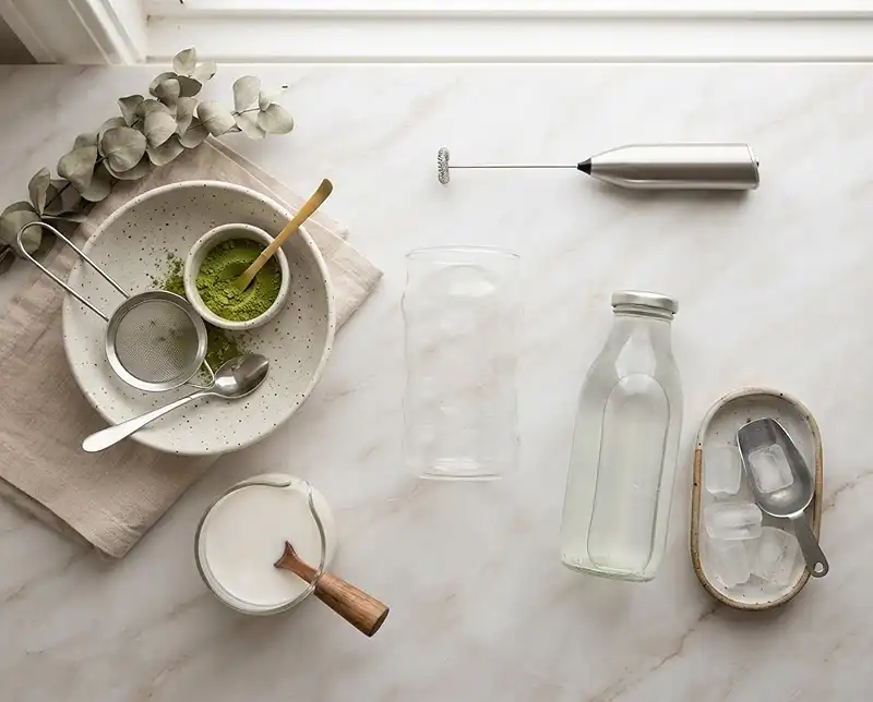 Ingredients for coconut cloud matcha latte​