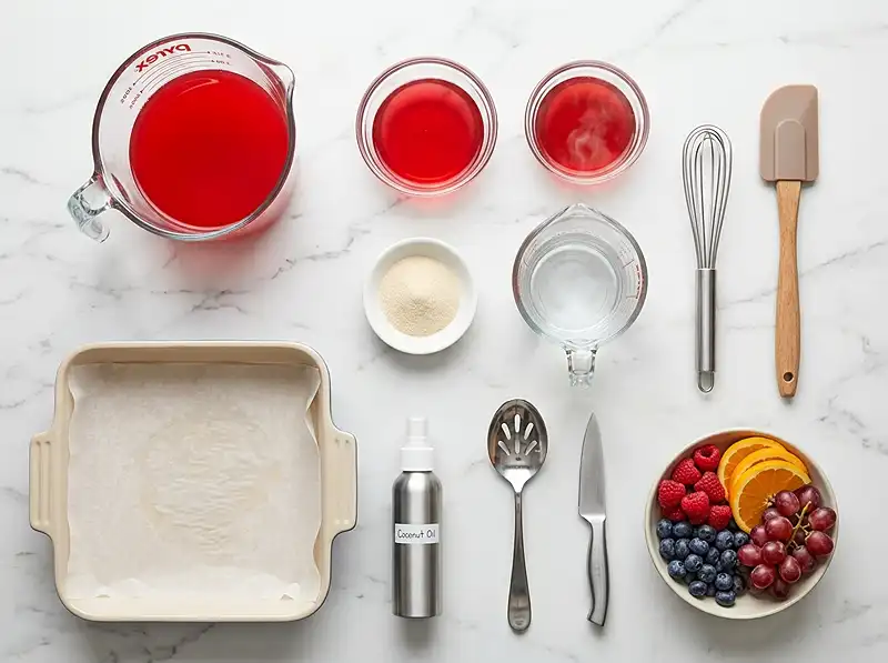 Ingredients to make jello