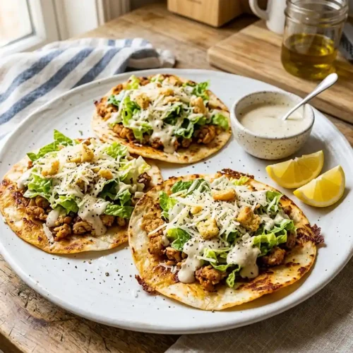 chicken caesar smashed tacos recipe