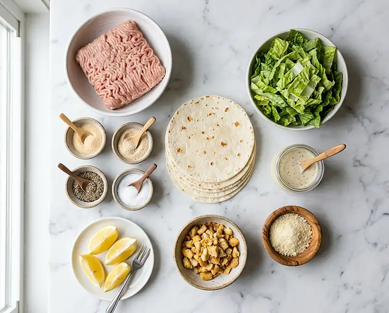 chicken caesar smashed tacos recipe Ingredients