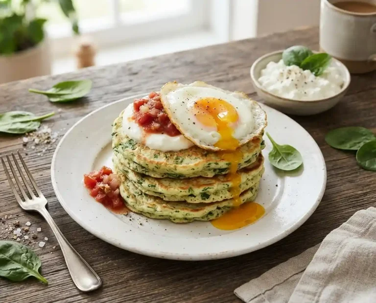 cottage cheese and spinach pancakes​