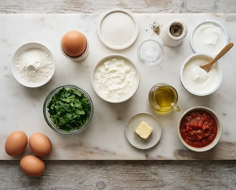 cottage cheese and spinach pancakes​ Ingredients