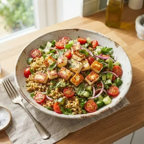 farro halloumi salad​