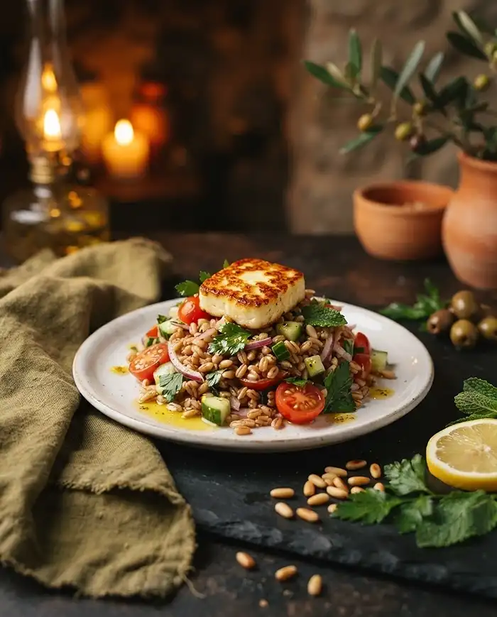 farro halloumi salad​ Recipe