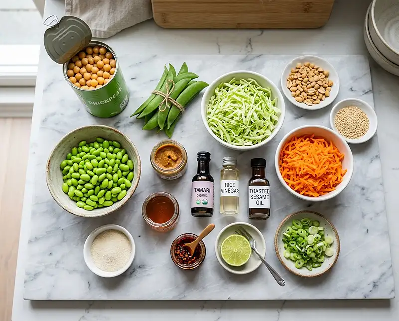 miso sesame dense bean salad​ Ingredients