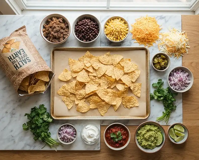 sliding sheet pan nachos​ Ingredients