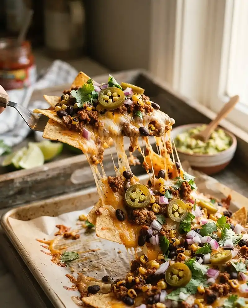 sliding sheet pan nachos​ Recipe