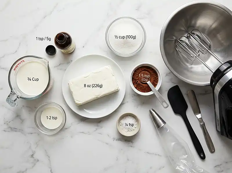 whipped chocolate cream cheese frosting​ Ingredients