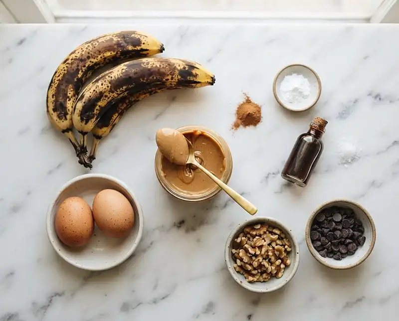 3 ingredients for banana bread without flour or oats​