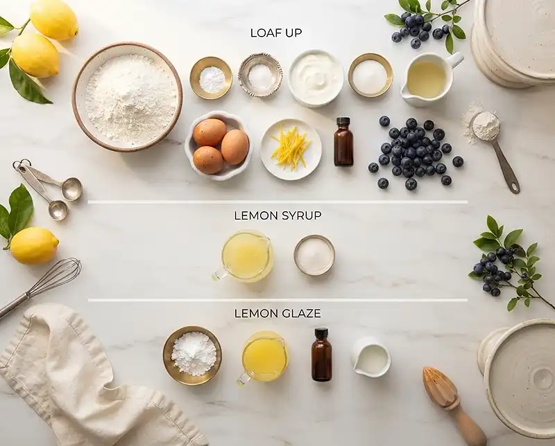 Greek Yogurt Lemon Blueberry Loaf Ingredients