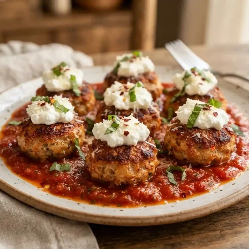 High-Protein Chicken Cottage Cheese Meatballs