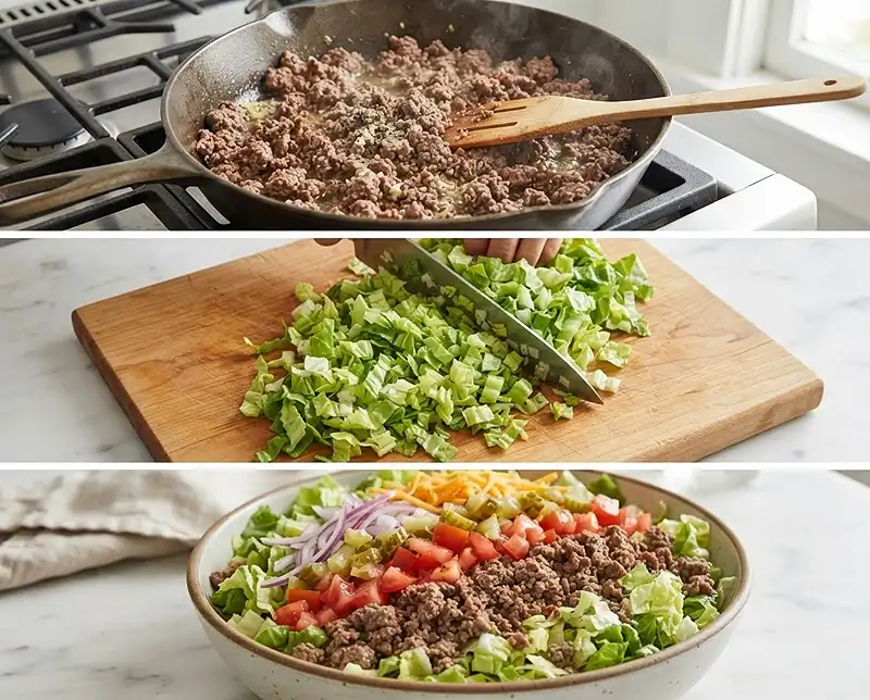 How to Make chopped cheeseburger salad​