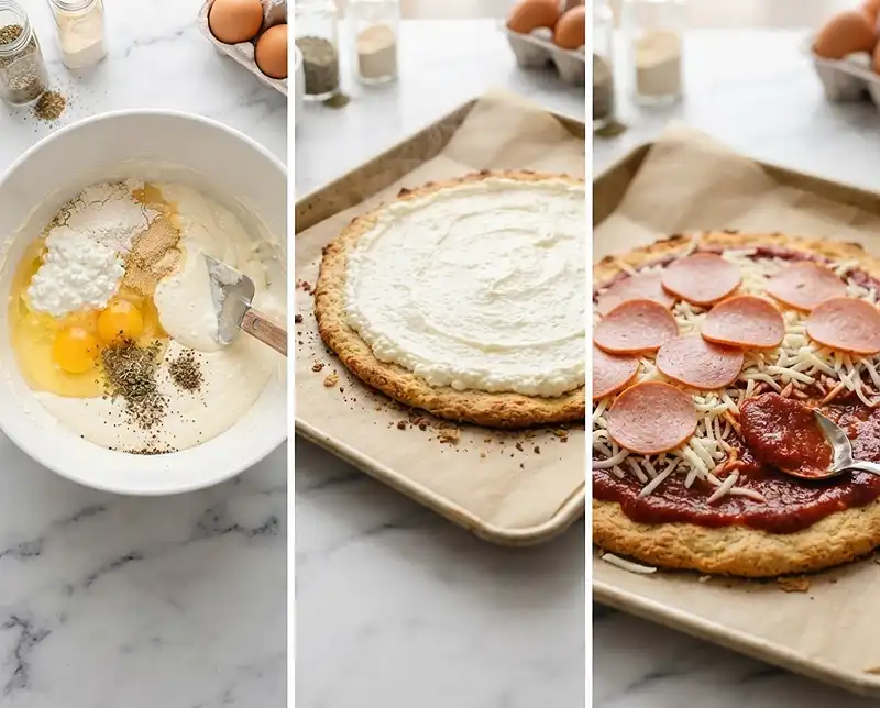 How to Make high protein cottage cheese pizza crust​
