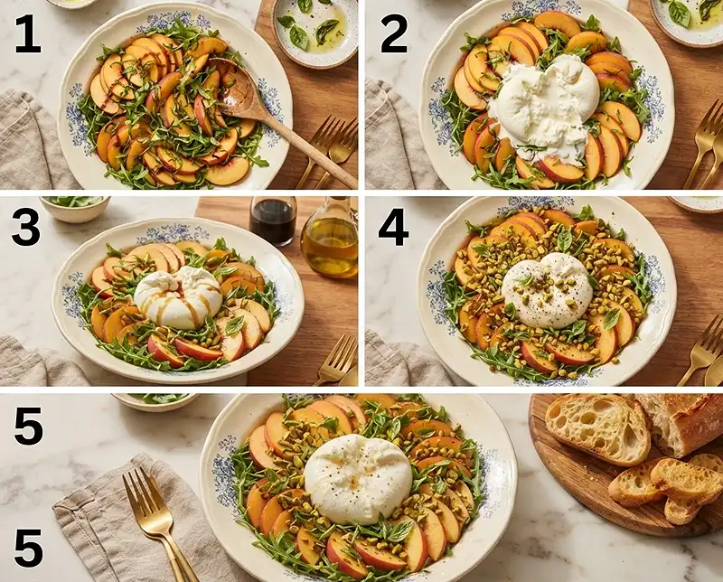How to Make peach burrata salad